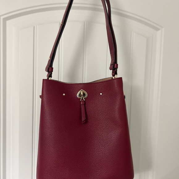 EUC Kate Spade Marti Large Bucket Bag Burgundy - Picture 3 of 7